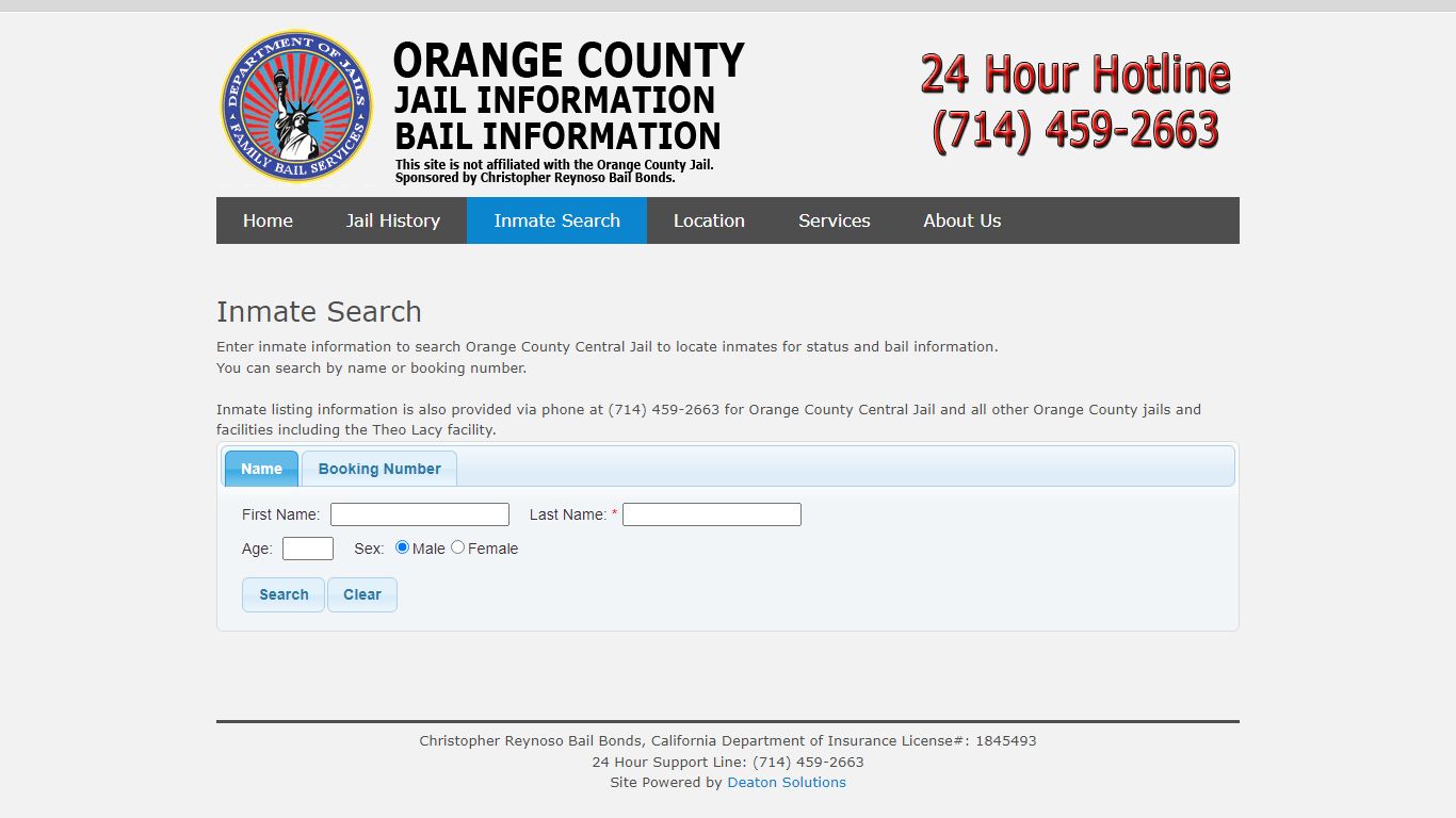 Inmate Search | Orange County Jail CA | Orange County Bail Bonds